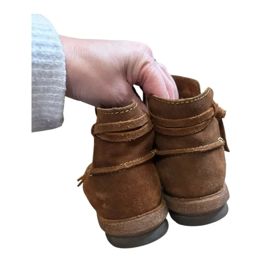 Born Boots | Womens Tarkiln Ankle Booties Brown Leather Side Zip BR0017406 | 7